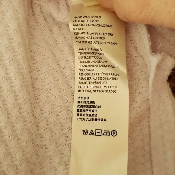 🤩NWT Oversized Free People Half-Zip Sweater with Metallic Thread Design Sz L - Picture 8 of 10